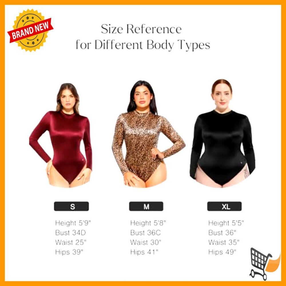 Long Sleeve Turtle Neck Bodysuit Shapewear Tummy Control Tops Chic Minimal - Picture 6 of 7